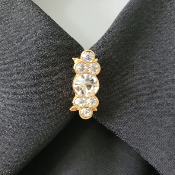 LA bridal vintage long cocktail dress crystal keyhole embellishment formal SZ 12 - Picture 4 of 10